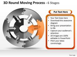 3d round moving diagram process 6 stages 5