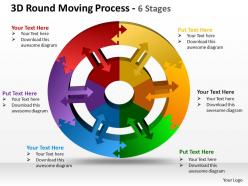 3d round moving process 6 stages powerpoint templates graphics slides 0712
