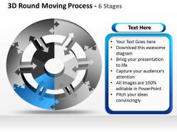 3d round moving process 6 stages powerpoint templates graphics slides 0712