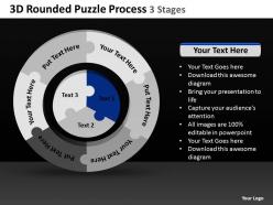 3d rounded puzzle process 3 stages powerpoint templates ppt presentation slides 0812