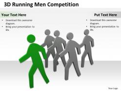 3d running men competition ppt graphics icons