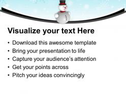 3d snowman with hat background christmas powerpoint templates ppt backgrounds for slides 0113