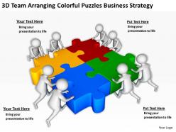 3d team arranging colorful puzzles business strategy ppt graphics icons powerpoint