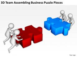 3d team assembling business puzzle pieces ppt graphics icons powerpoint