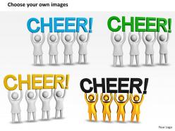 3d team cheering for success ppt graphics icons powerpoint