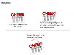 3d team cheering for success ppt graphics icons powerpoint
