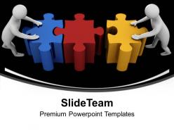 3d team connecting puzzles business powerpoint templates ppt themes and graphics 0113