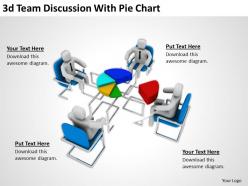 3D Team Discussion With Pie Chart Ppt Graphics Icons