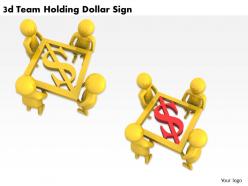 3d team holding dollar sign ppt graphics icons powerpoint