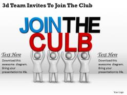 3d team invites to join the club ppt graphics icons powerpoint