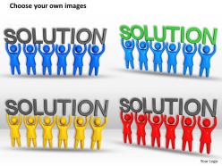 3d team lifting the word solution ppt graphics icons powerpoint
