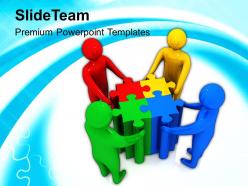 3d team solving puzzles powerpoint templates ppt themes and graphics 0113
