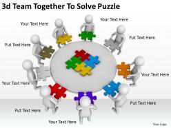 3d team together to solve puzzle ppt graphics icons powerpoint