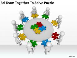 3d team together to solve puzzle ppt graphics icons powerpoint