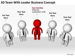 3d team with leader business concept ppt graphics icons powerpoint