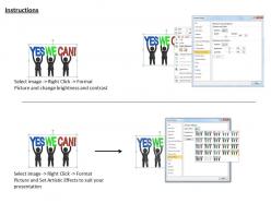 3d team with yes we can determination ppt graphics icons powerpoint