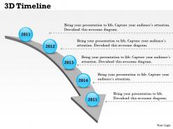 3d timeline powerpoint template slide