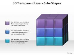 3d transparent layers rubiks cube 3x3 boxes squares shapes ppt slides templates powerpoint info graphics