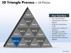 3d triangle process 16 pieces powerpoint slides and ppt templates 0412