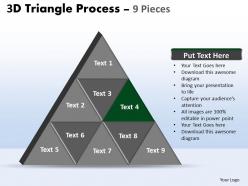 3d triangle process 9 pieces powerpoint slides and ppt templates 0412