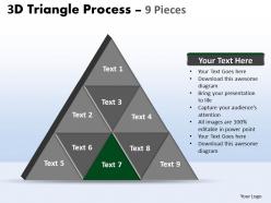 3d triangle process 9 pieces powerpoint slides and ppt templates 0412