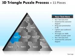 3d triangle puzzle process 11 pieces powerpoint 645