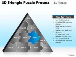 3d triangle puzzle process 11 pieces powerpoint 645