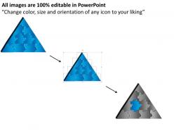 3d triangle puzzle process 11 pieces powerpoint slides and ppt templates 0412
