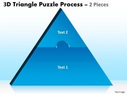 3d triangle puzzle process 2 pieces