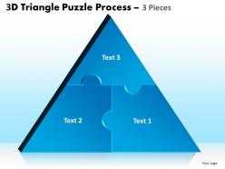 3d triangle puzzle process 3 pieces powerpoint slides and ppt templates 0412