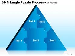 3D Triangle Puzzle Process 5 Pieces Powerpoint Slides And Ppt Templates 0412