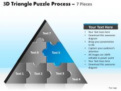 3d triangle puzzle process 7 pieces powerpoint slides and ppt templates 0412