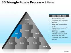 3d triangle puzzle process 8 pieces powerpoint slides and ppt templates 0412