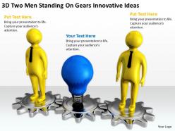 3D Two Men Standing On Gears Innovative Ideas Ppt Graphics Icons Powerpoin