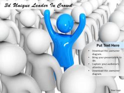 3d Unique Leader In Crowd Ppt Graphics Icons Powerpoint