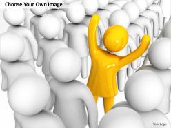 3d unique leader in crowd ppt graphics icons powerpoint