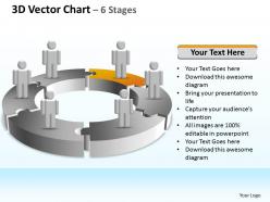 3d vector chart 6 stages powerpoint diagrams presentation slides graphics 0912
