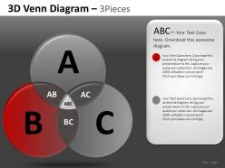 3d venn diagram 2 and 3 powerpoint presentation slides db