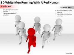 3d white men running with a red human ppt graphics icons powerpoint