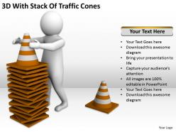 3d with stack of traffic cones ppt graphics icons powerpoint