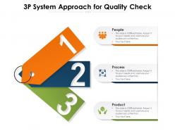 3p system approach for quality check
