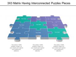 3x3 matrix having interconnected puzzles pieces