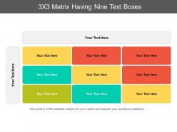 3x3 matrix having nine text boxes
