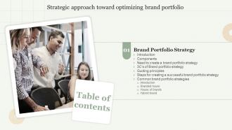 41 Table Of Contents Strategic Approach Toward Optimizing Brand Portfolio