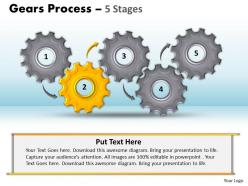 45 gears process 5 stages style 1 powerpoint slides