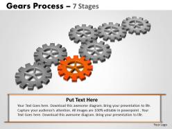 45 gears process 7 stages style 2 powerpoint slides and ppt templates