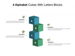 4 alphabet cubes with letters blocks