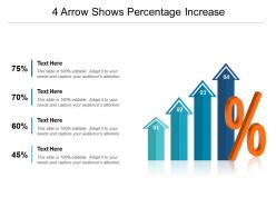 4 arrow shows percentage increase powerpoint slides