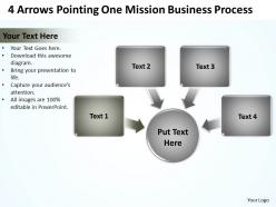 4 arrows pointing one mission business process powerpoint templates ppt presentation slides 812