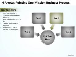 4 arrows pointing one mission business process powerpoint templates ppt presentation slides 812